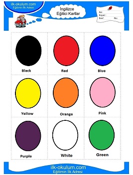 ingilizce Renkler flashcard-eğitici kartlar 
